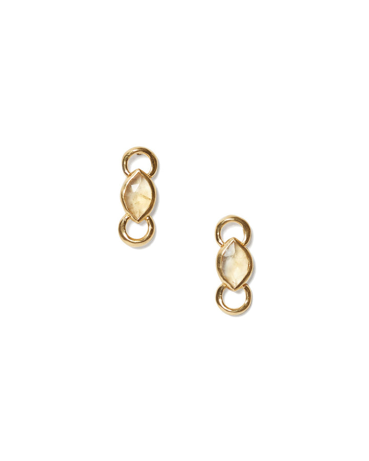 Chan Luu-Reina Studs-Earrings-18k Gold Vermeil, Citrine-Blue Ruby Jewellery-Vancouver Canada