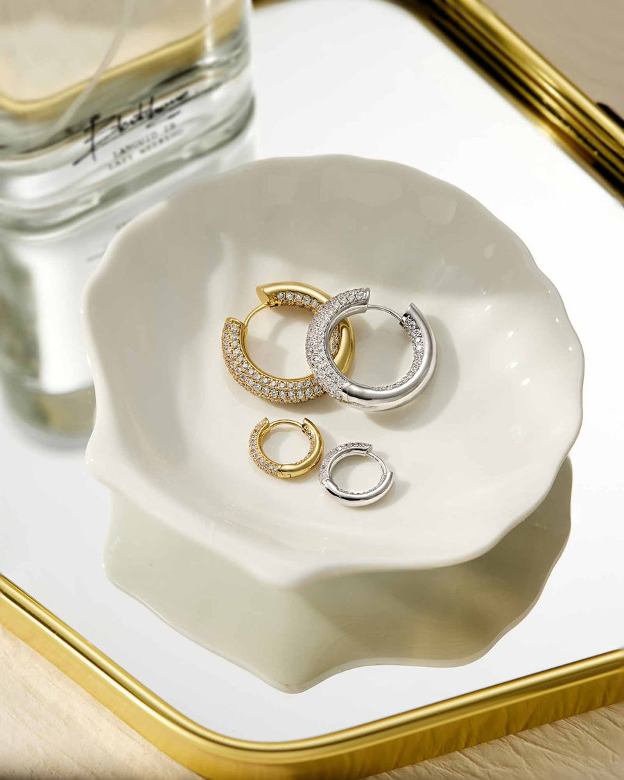 Luv AJ-Reversible Amalfi Tube Hoops-Earrings-14k Gold Plated, Cubic Zirconia-Blue Ruby Jewellery-Vancouver Canada