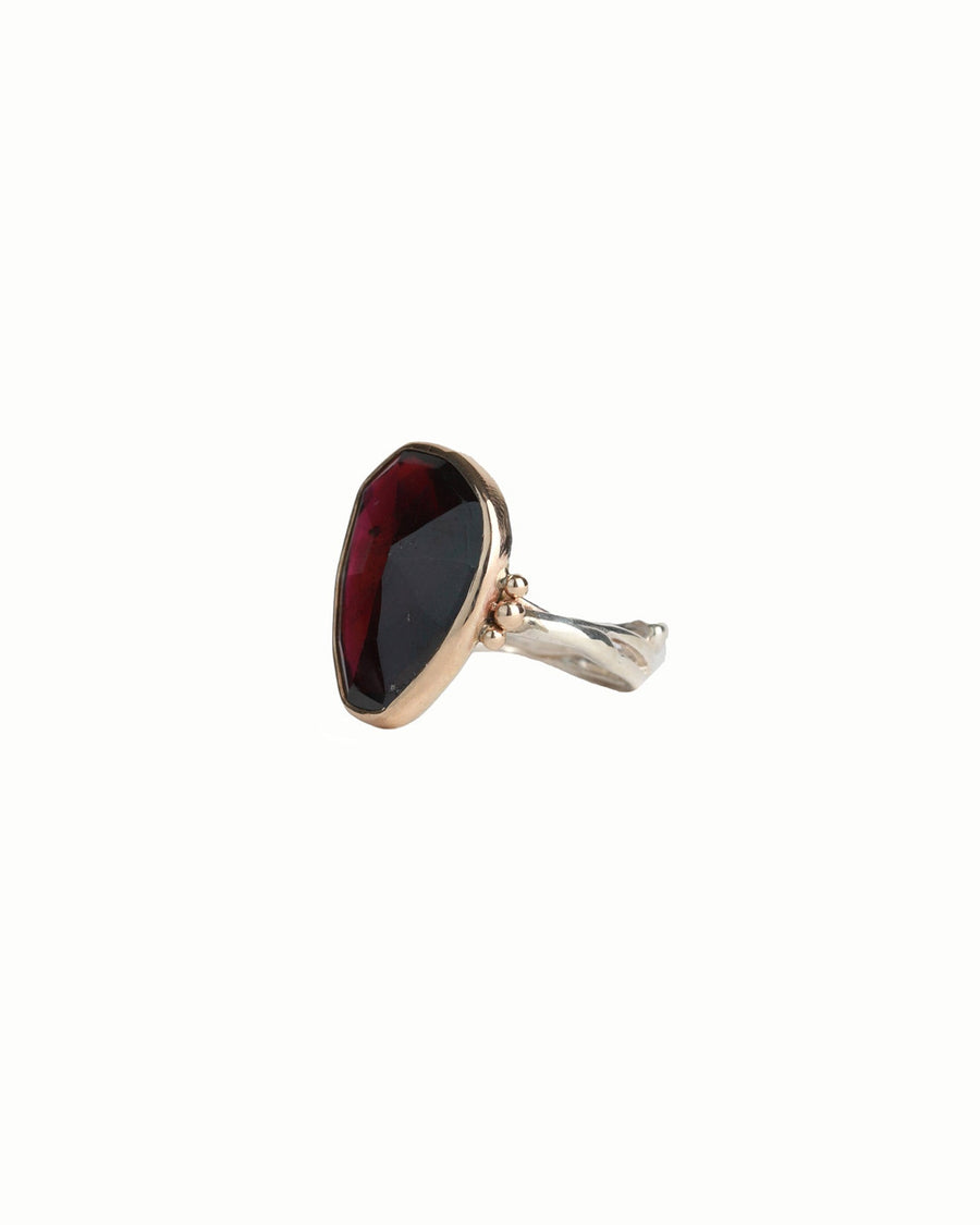 Emily Amey-Rhodolite Ring-Rings-14k Yellow Gold, Sterling Silver, Rhodolite-7-Blue Ruby Jewellery-Vancouver Canada