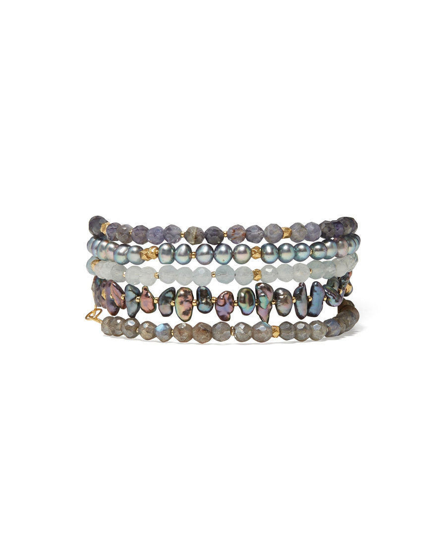 Chan Luu-Rivera Wrap Bracelet-Bracelets-18k Gold Vermeil, Iolite-Blue Ruby Jewellery-Vancouver Canada