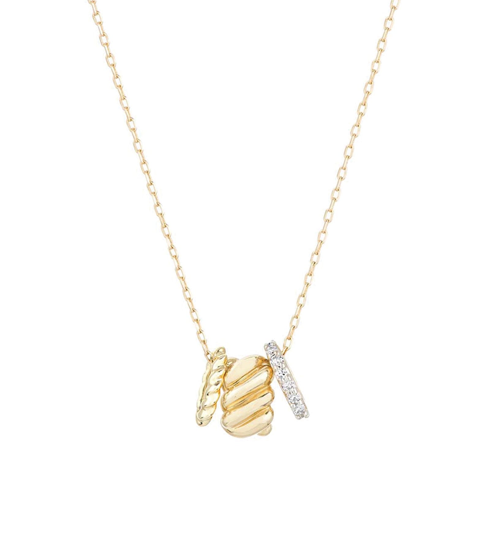 Adina Reyter-Rodeo Necklace-Necklaces-14k Yellow Gold, Diamond-Blue Ruby Jewellery-Vancouver Canada