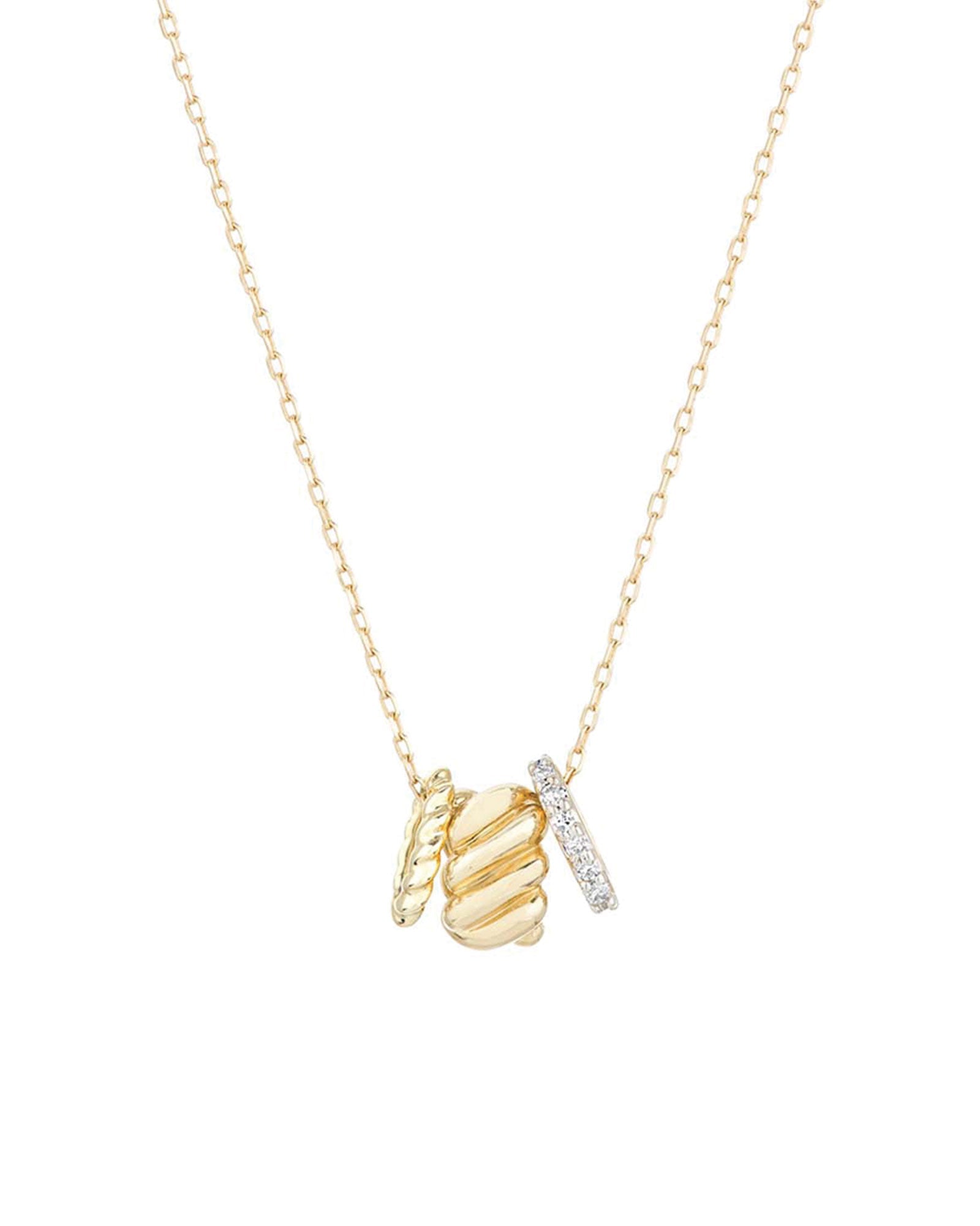 Adina Reyter-Rodeo Necklace-Necklaces-14k Yellow Gold, Diamond-Blue Ruby Jewellery-Vancouver Canada