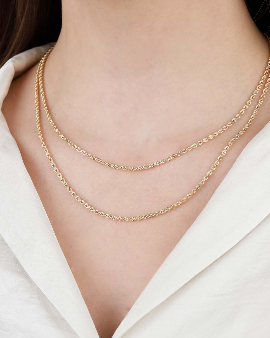 Rope Chain Necklace | Medium 14k Yellow Gold / 18"