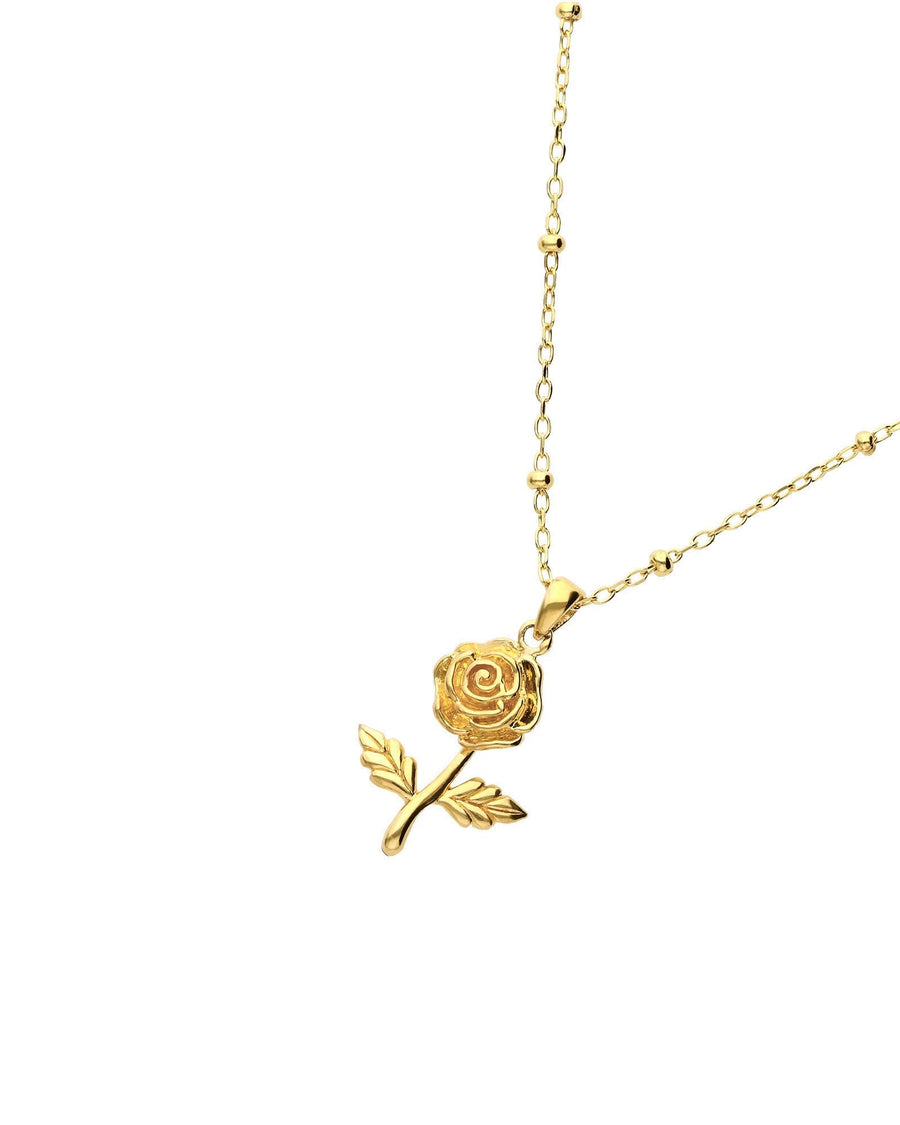 Tashi-Rose Necklace-Necklaces-14k Gold Vermeil-Flower-Blue Ruby Jewellery-Vancouver Canada