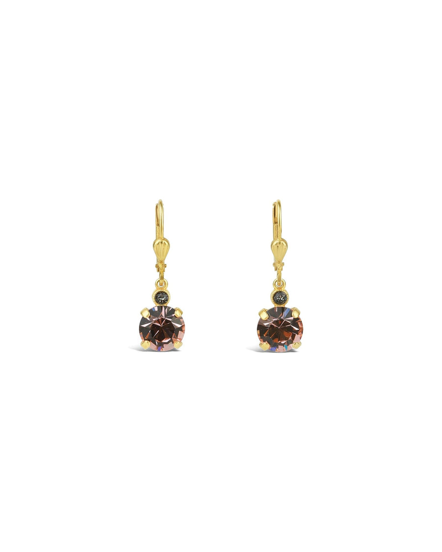 La Vie Parisienne-Round Crystal Hooks | 8mm-Earrings-14k Gold Plated, Blush Crystal-Blue Ruby Jewellery-Vancouver Canada