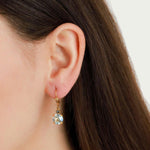 La Vie Parisienne-Round Crystal Hooks | 8mm-Earrings-14k Gold Plated, Moonlight Crystal-Blue Ruby Jewellery-Vancouver Canada