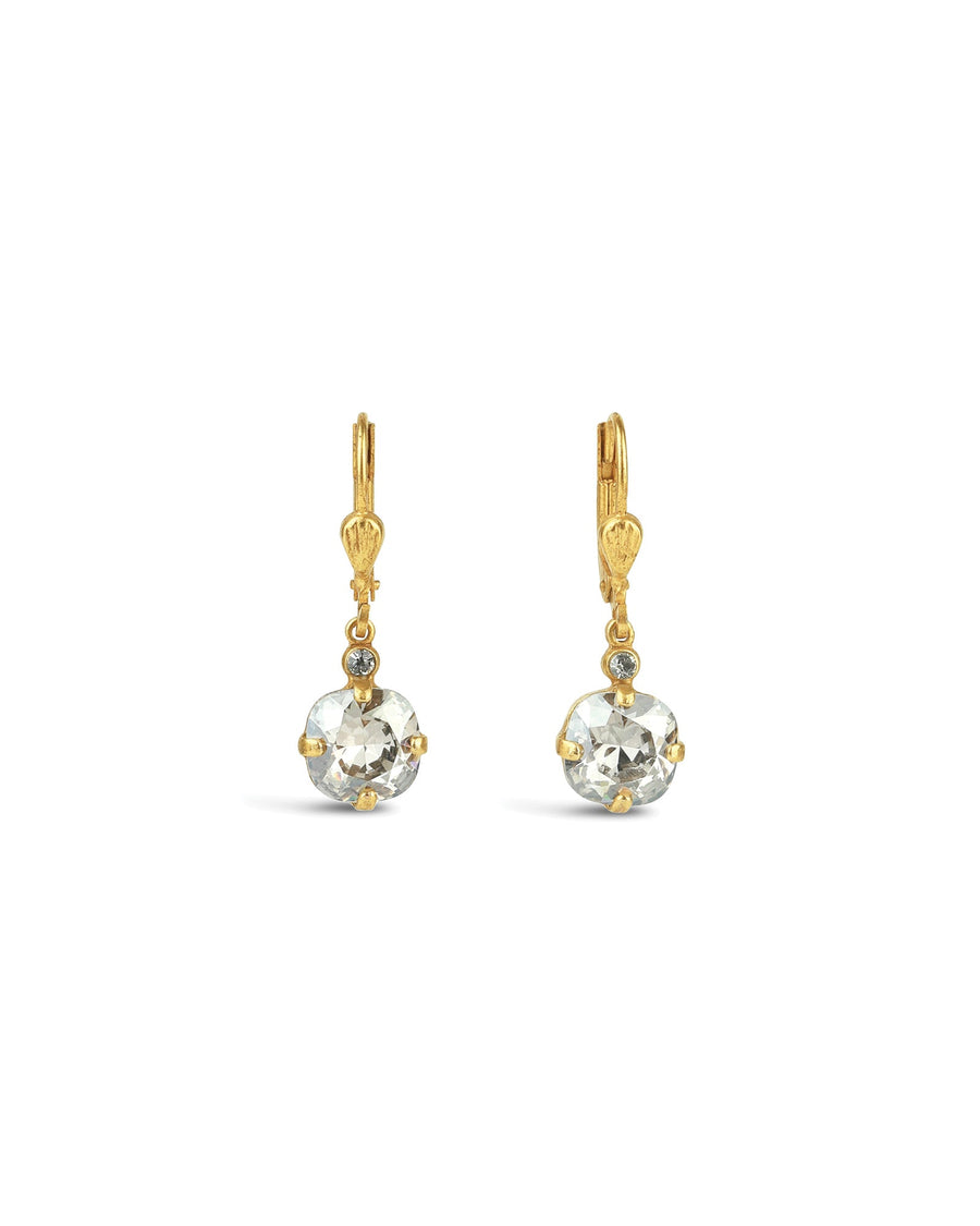 La Vie Parisienne-Round Crystal Hooks | 8mm-Earrings-14k Gold Plated, Shade Crystal-Shade Crystal-Blue Ruby Jewellery-Vancouver Canada