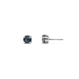 La Vie Parisienne-Round Crystal Studs | 6mm-Earrings-Sterling Silver Plated, Midnite Crystal-Blue Ruby Jewellery-Vancouver Canada