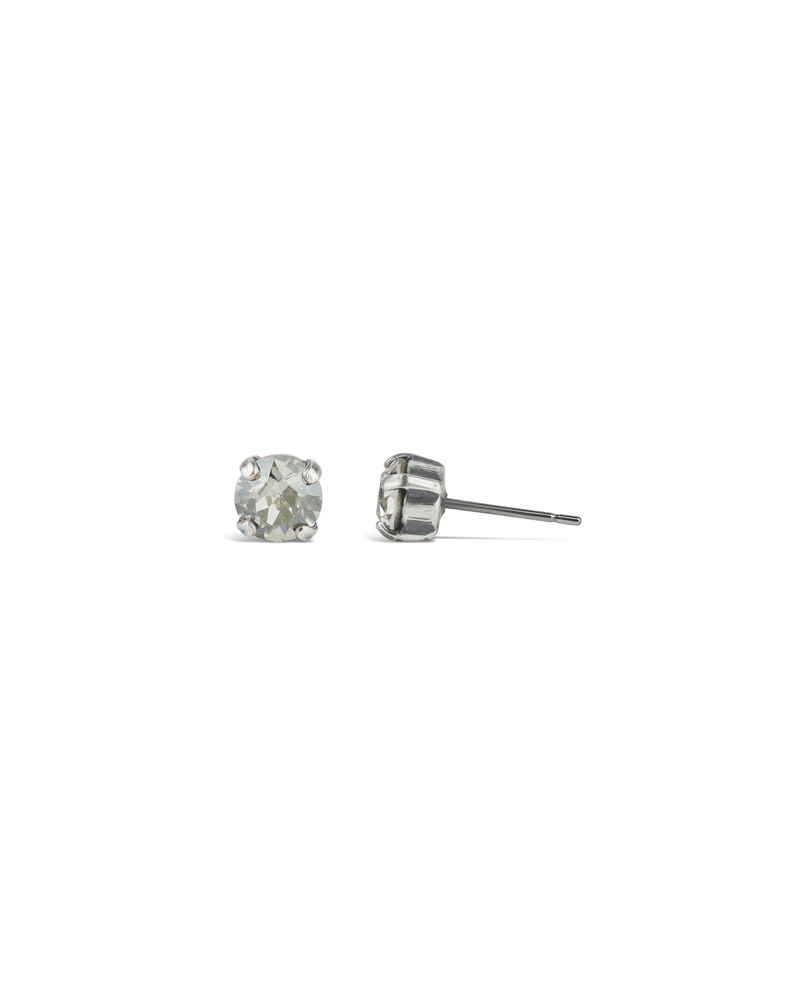 La Vie Parisienne-Round Crystal Studs | 6mm-Earrings-Sterling Silver Plated, Shade Crystal-Blue Ruby Jewellery-Vancouver Canada