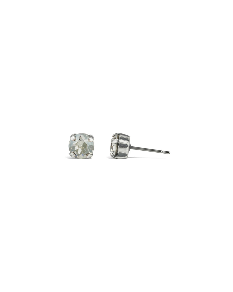 La Vie Parisienne-Round Crystal Studs | 6mm-Earrings-Sterling Silver Plated, Shade Crystal-Blue Ruby Jewellery-Vancouver Canada