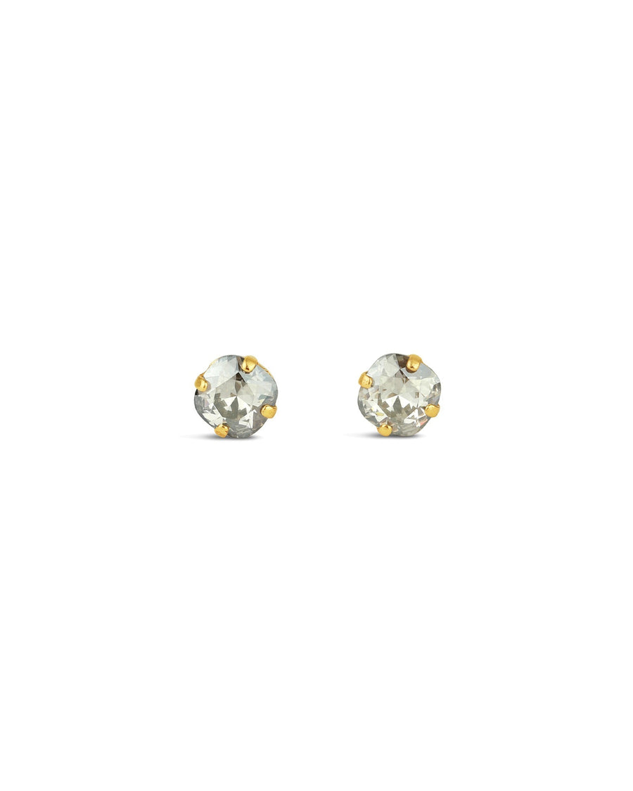 La Vie Parisienne-Round Crystal Studs | 8mm-Earrings-14k Gold Plated, Shade Crystal-Blue Ruby Jewellery-Vancouver Canada
