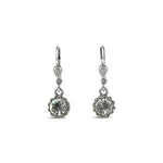 La Vie Parisienne-Round Halo Pave Hooks | 7mm-Earrings-Sterling Silver Plated, Black Diamond Crystal-Blue Ruby Jewellery-Vancouver Canada