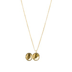 Tashi-Round Locket Necklace-Necklaces-14k Gold Vermeil-Blue Ruby Jewellery-Vancouver Canada
