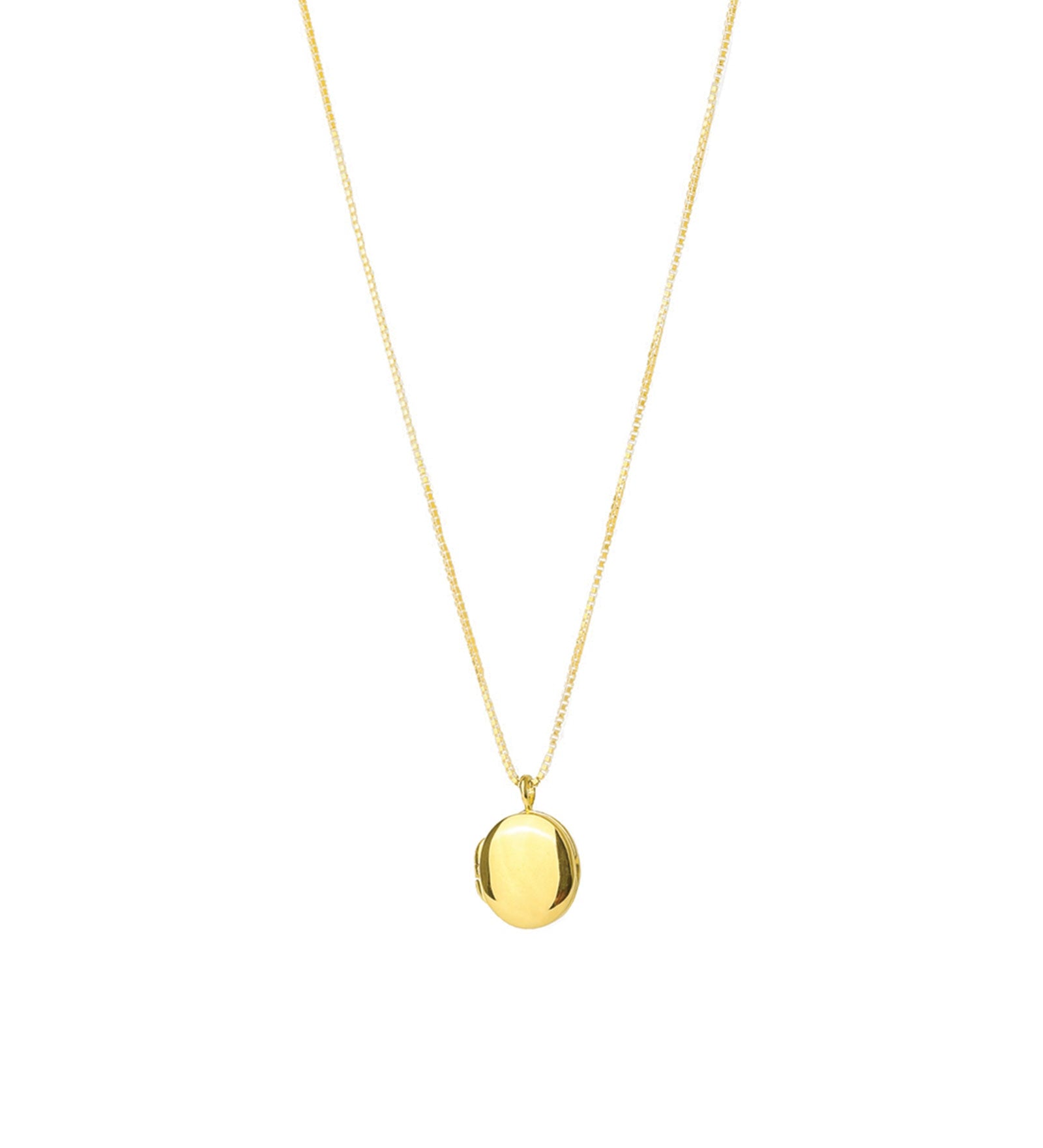 Tashi-Round Locket Necklace-Necklaces-14k Gold Vermeil-Blue Ruby Jewellery-Vancouver Canada