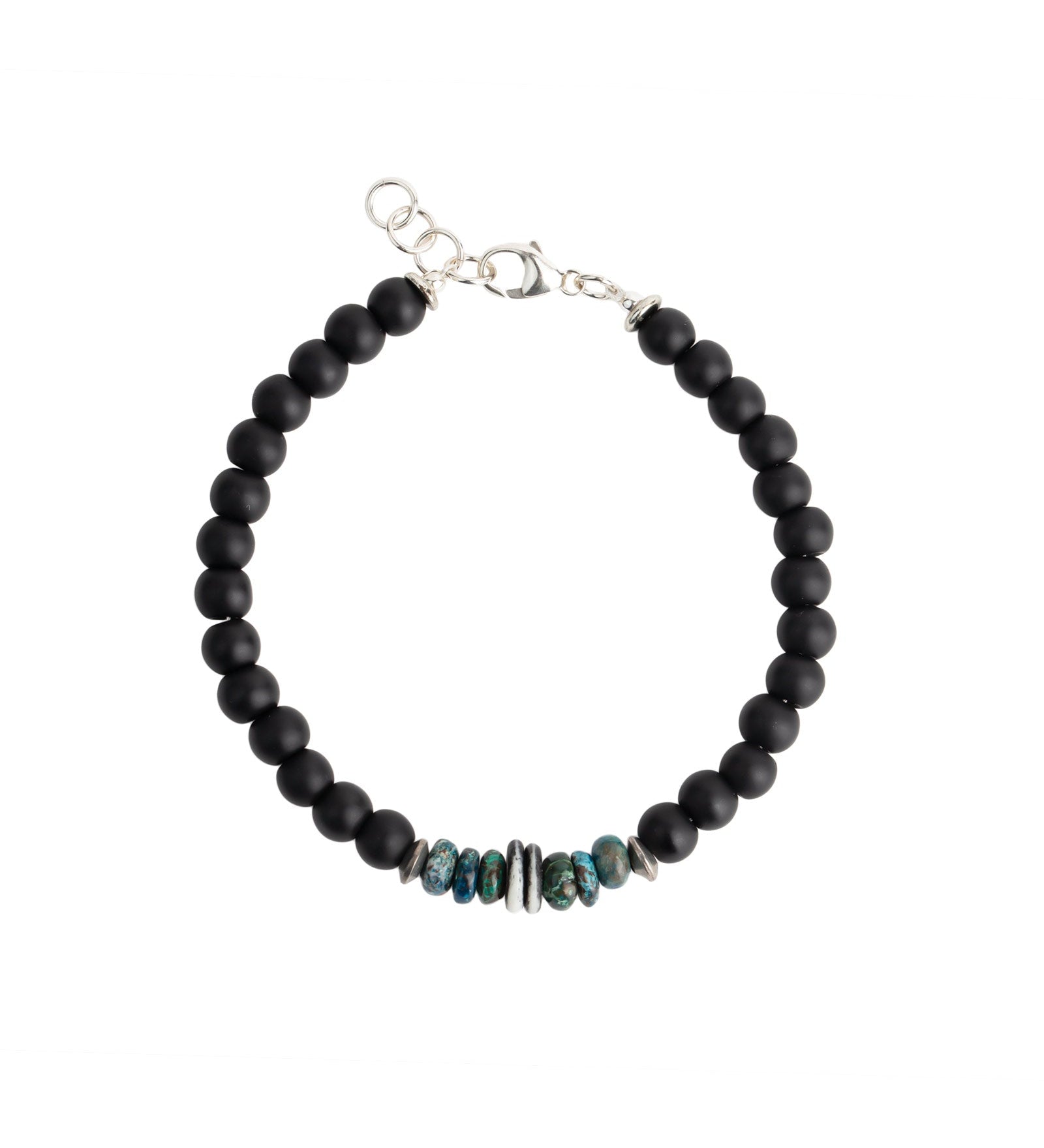 Finley & Wilder-Round Mixed Stone Bracelet-Bracelets-Sterling Silver Findings, Gumba Beads-Blue Ruby Jewellery-Vancouver Canada