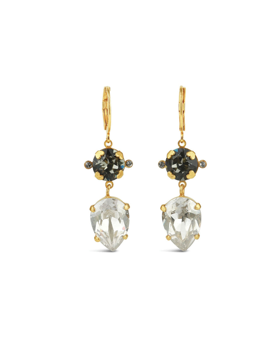 La Vie Parisienne-Round Teardrop Crystal Hooks-Earrings-14k Gold Plated, Shade Crystal-Blue Ruby Jewellery-Vancouver Canada