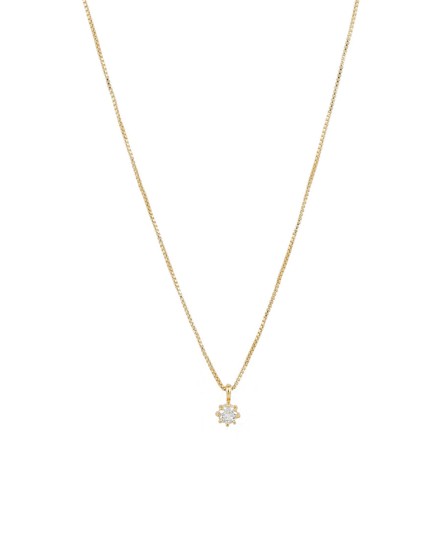 Tashi-Round White Topaz 8 Prong Necklace-Necklaces-14k Gold Vermeil, White Topaz-Blue Ruby Jewellery-Vancouver Canada