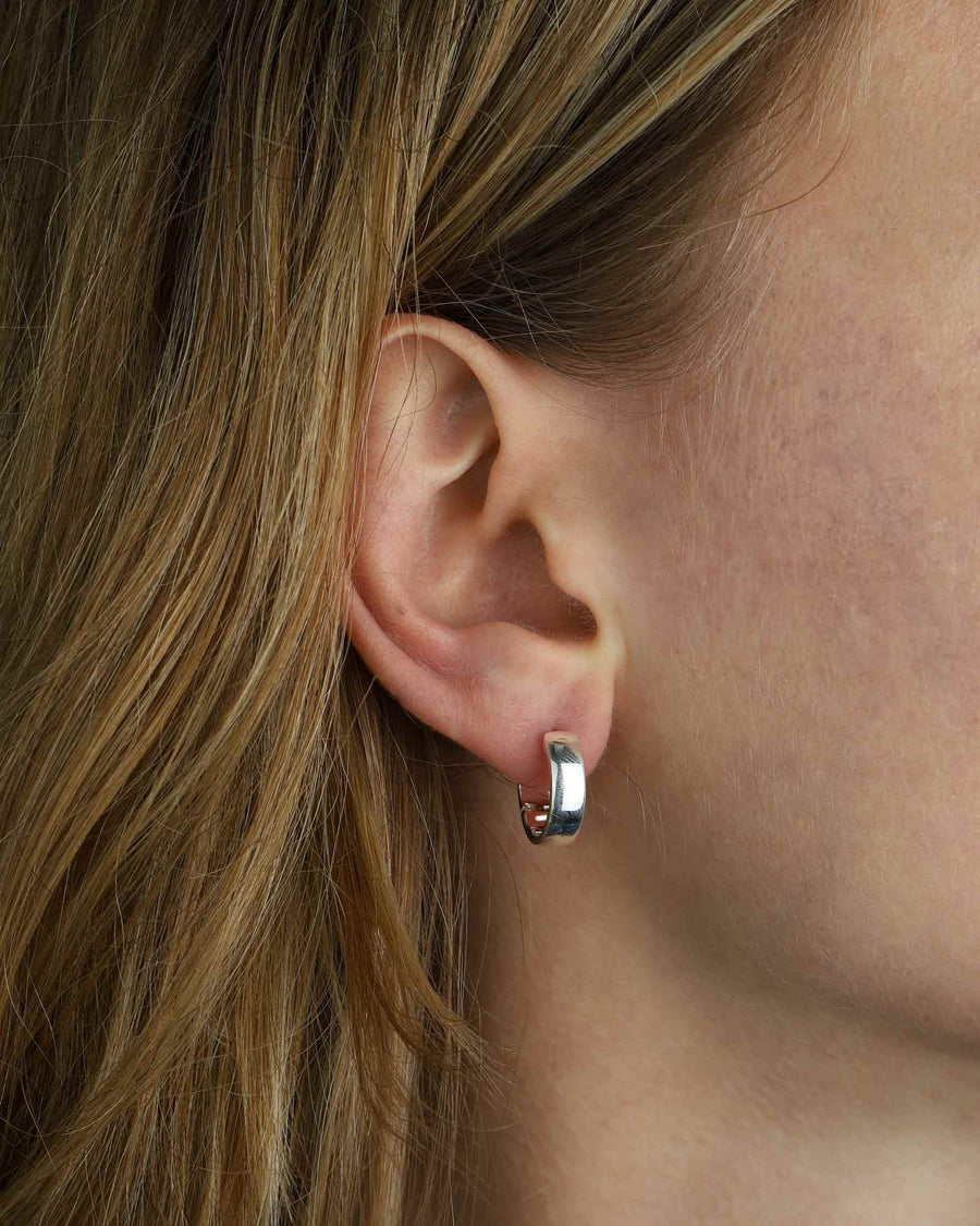 Tashi-Rounded Huggies | 15mm-Earrings-Sterling Silver-Blue Ruby Jewellery-Vancouver Canada