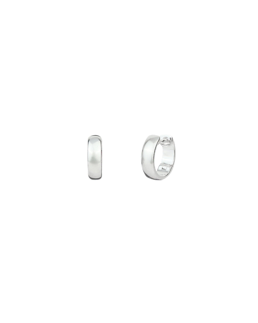 Tashi-Rounded Huggies | 15mm-Earrings-Sterling Silver-Blue Ruby Jewellery-Vancouver Canada