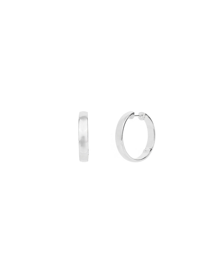 Tashi-Rounded Huggies | 25mm-Earrings-Sterling Silver-Blue Ruby Jewellery-Vancouver Canada