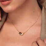 Olive & Piper-Sadie Necklace-Necklaces-Oxidized Gold, Crystal-Blue Ruby Jewellery-Vancouver Canada