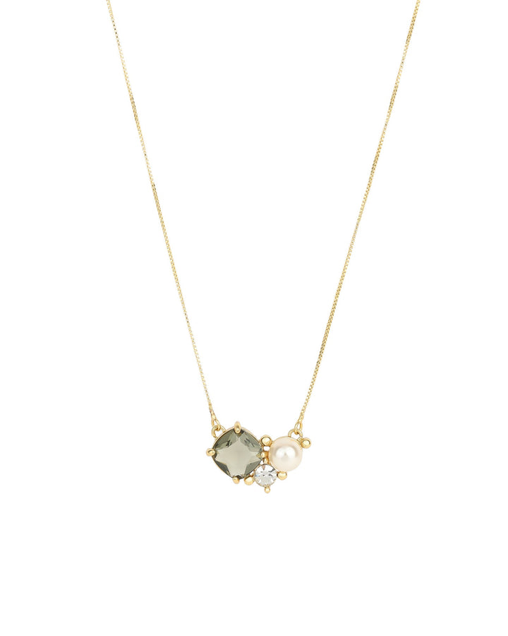 Olive & Piper-Sadie Necklace-Necklaces-Oxidized Gold, Crystal-Blue Ruby Jewellery-Vancouver Canada
