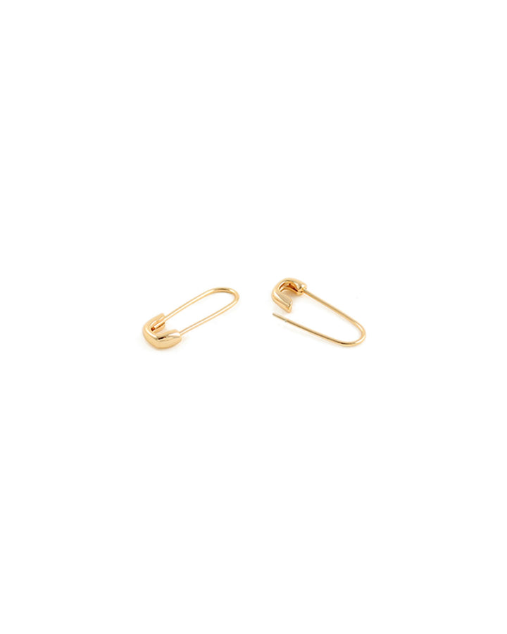 Kris Nations-Safety Pin Hoop Earrings-Earrings-18k Gold Vermeil-Blue Ruby Jewellery-Vancouver Canada