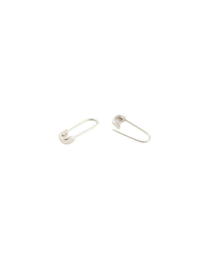 Kris Nations-Safety Pin Hoop Earrings-Earrings-Sterling Silver-Blue Ruby Jewellery-Vancouver Canada
