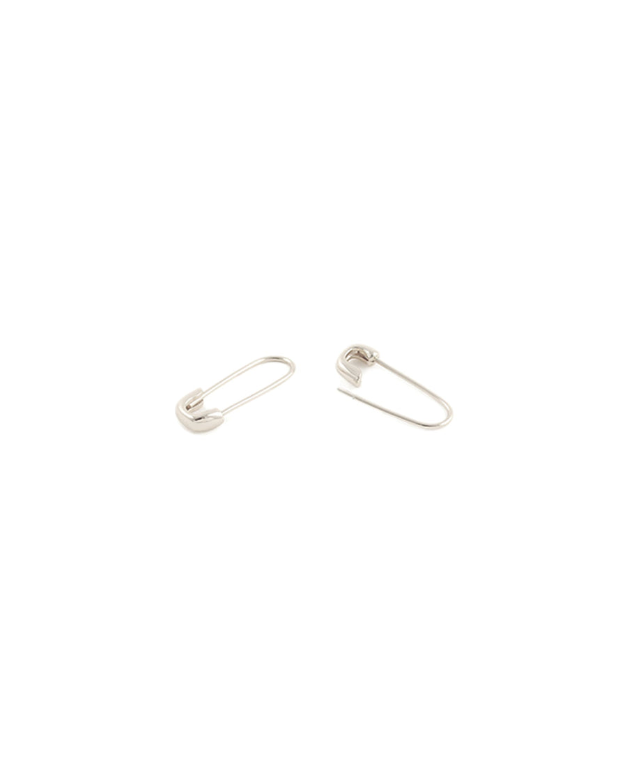 Kris Nations-Safety Pin Hoop Earrings-Earrings-Sterling Silver-Blue Ruby Jewellery-Vancouver Canada