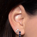 Adina Reyter-Sapphire + Diamond Rounds J Hoops-Earrings-14k Yellow Gold, Diamond-Blue Ruby Jewellery-Vancouver Canada