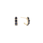 Adina Reyter-Sapphire + Diamond Rounds J Hoops-Earrings-14k Yellow Gold, Diamond-Blue Ruby Jewellery-Vancouver Canada