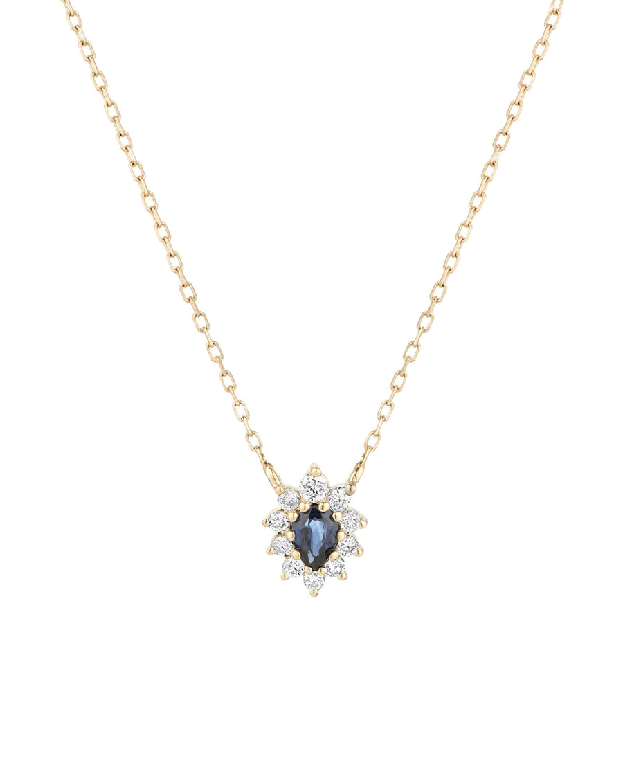 Adina Reyter-Sapphire + Diamond Teardrop Necklace-Necklaces-14k Yellow Gold, Sapphire, Diamond-Blue Ruby Jewellery-Vancouver Canada