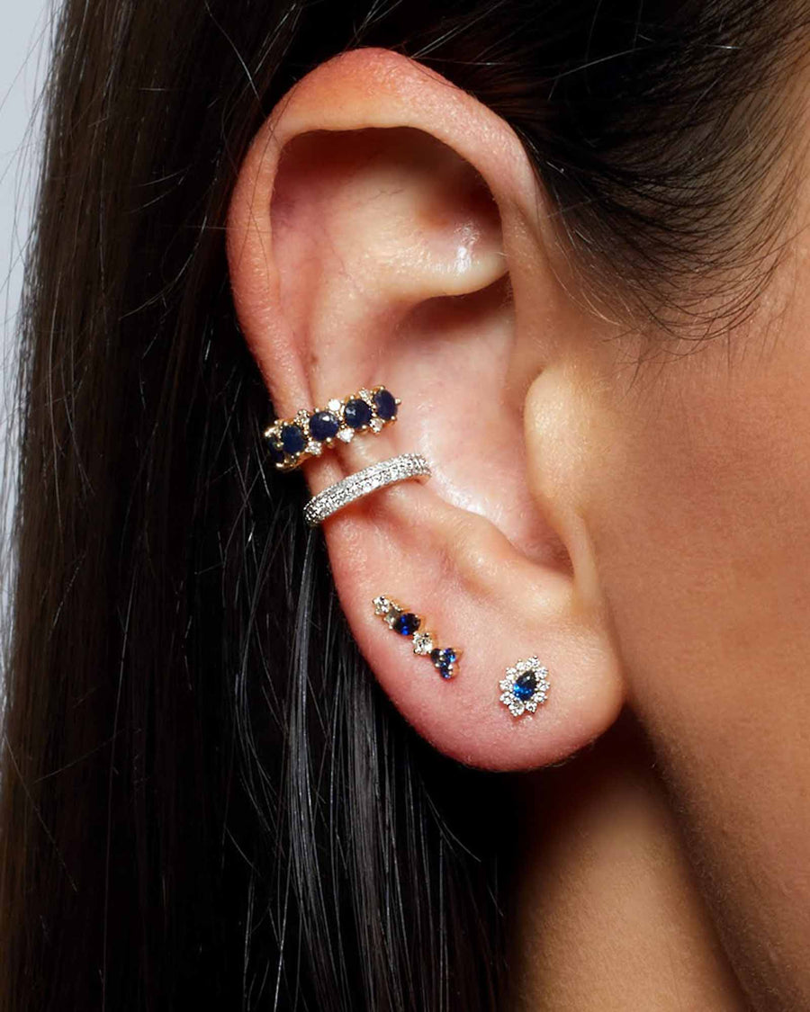 Adina Reyter-Sapphire + Diamond Teardrop Studs-Earrings-14k Yellow Gold, Sapphire, Diamond-Blue Ruby Jewellery-Vancouver Canada