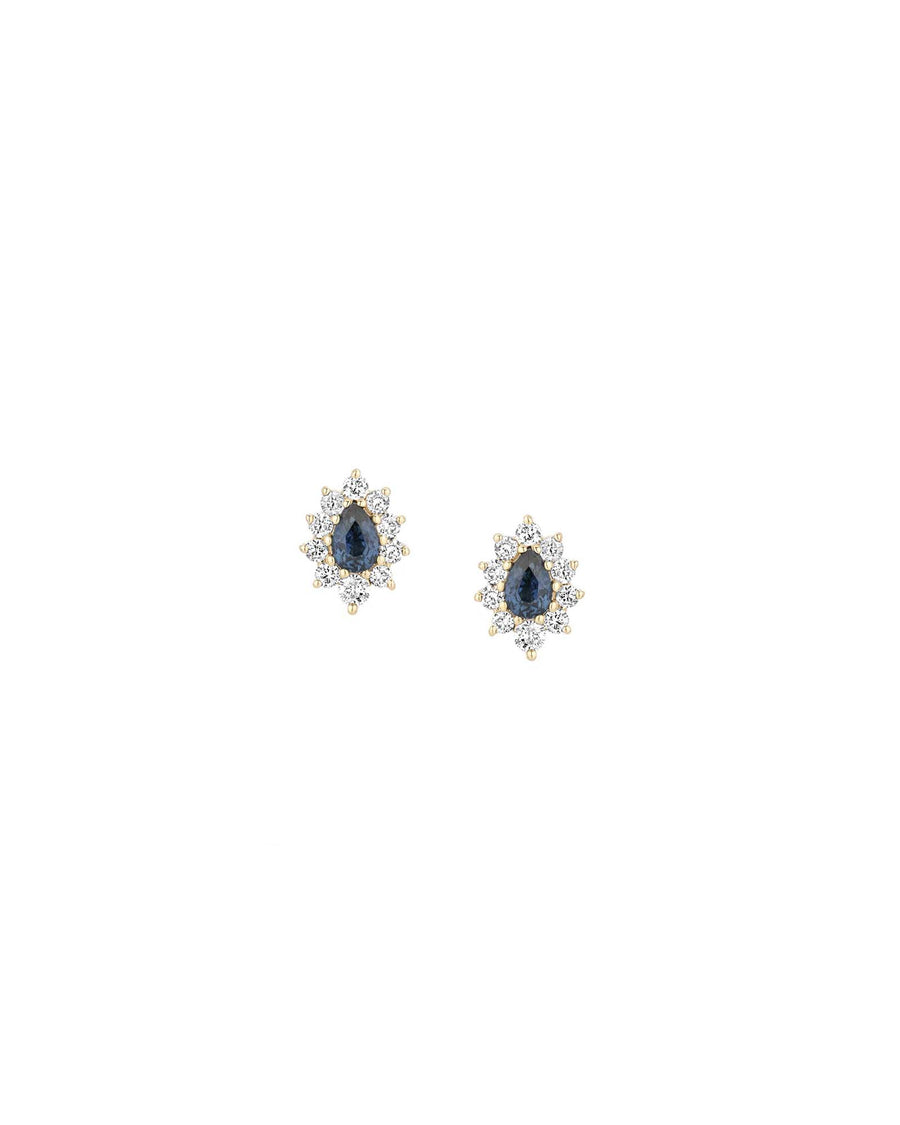 Adina Reyter-Sapphire + Diamond Teardrop Studs-Earrings-14k Yellow Gold, Sapphire, Diamond-Blue Ruby Jewellery-Vancouver Canada