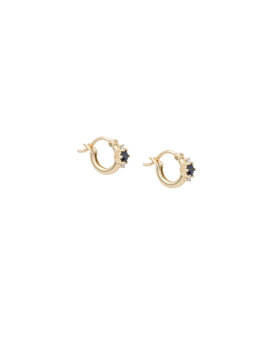 Adina Reyter-Sapphire + Diamond Trio Huggie Hoops-Earrings-14k Yellow Gold-Blue Ruby Jewellery-Vancouver Canada