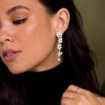 Olive & Piper-Savannah Drops-Earrings-Oxidized Gold, Crystal-Blue Ruby Jewellery-Vancouver Canada
