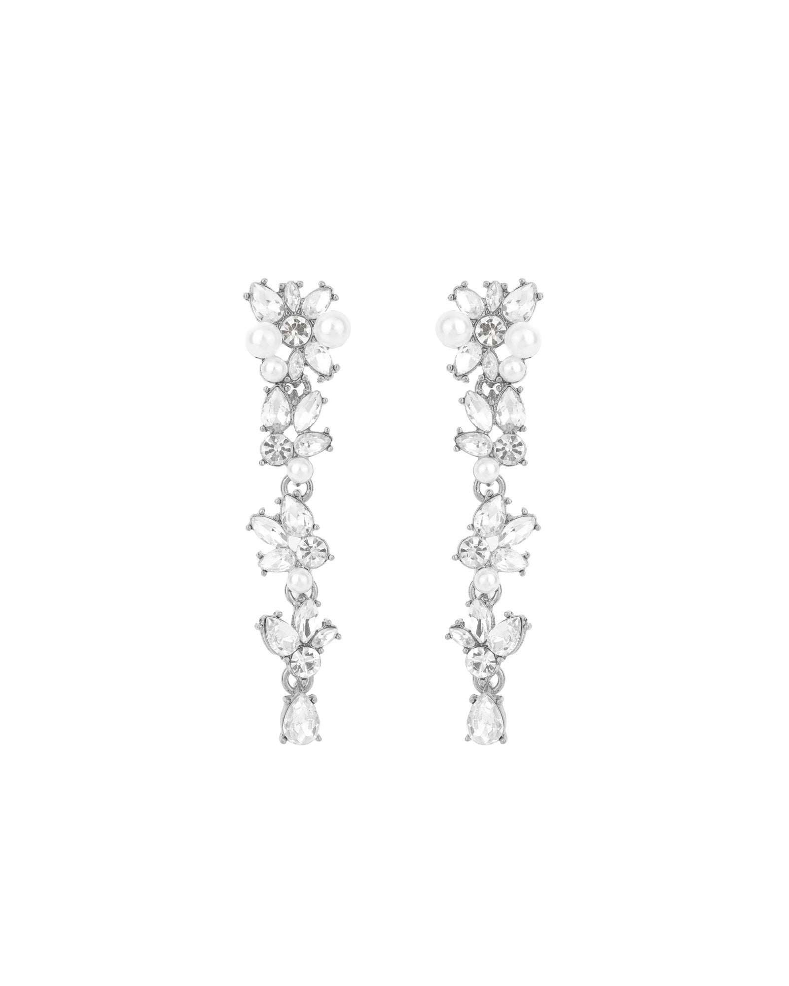 Olive & Piper-Savannah Drops-Earrings-Silver-Tone, Crystal-Blue Ruby Jewellery-Vancouver Canada