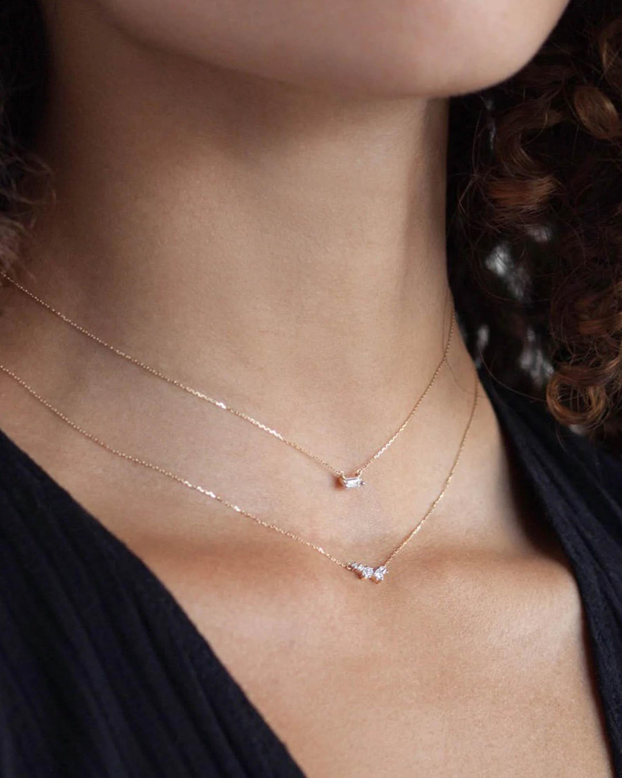 Adina Reyter-Scattered Diamond Necklace-Necklaces-14k Yellow Gold, Diamond-Blue Ruby Jewellery-Vancouver Canada