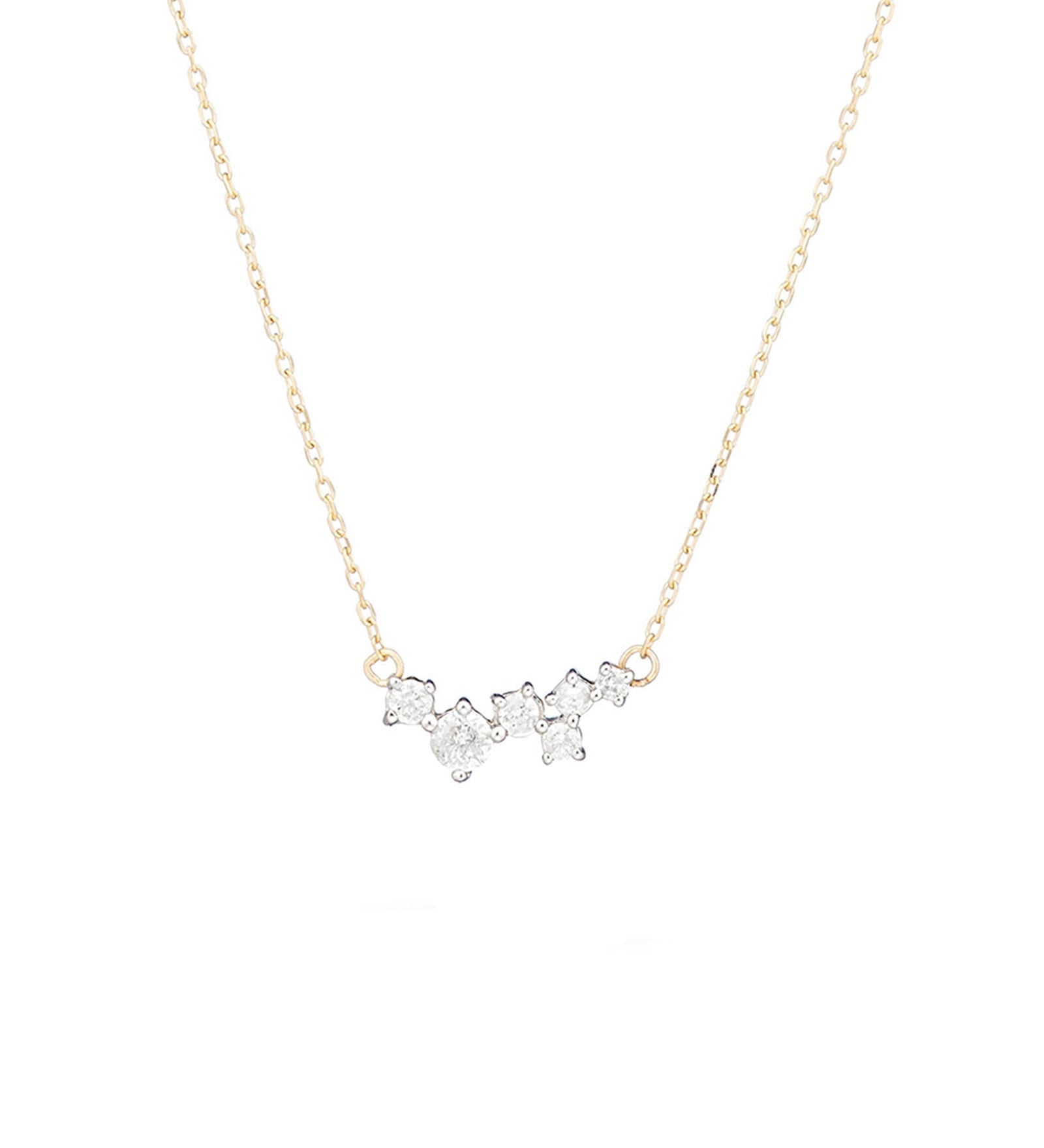 Adina Reyter-Scattered Diamond Necklace-Necklaces-14k Yellow Gold, Diamond-Blue Ruby Jewellery-Vancouver Canada