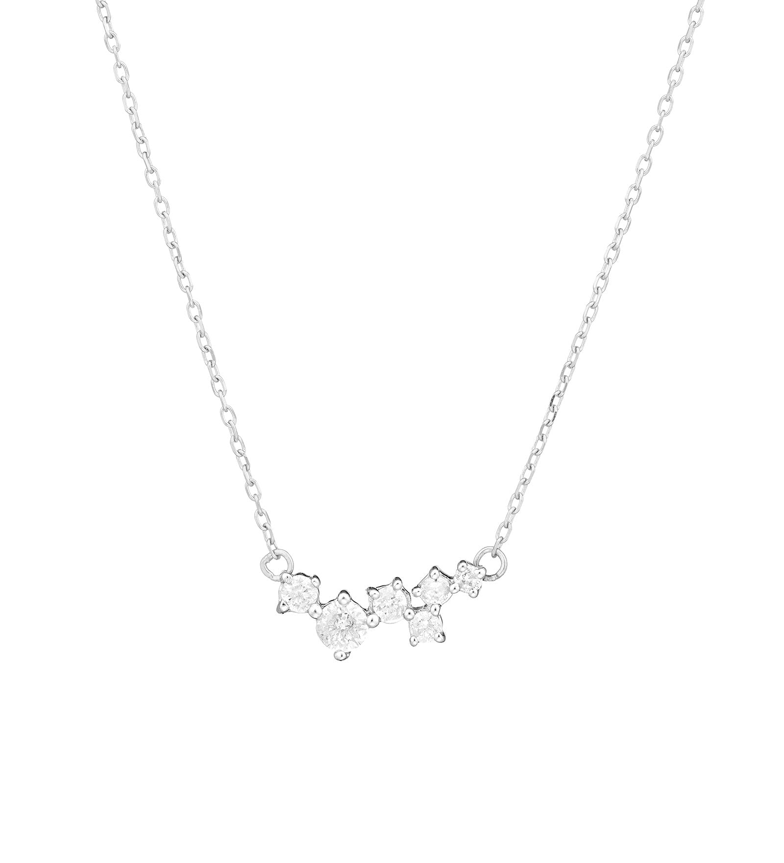 Adina Reyter-Scattered Diamond Necklace-Necklaces-Sterling Silver, Diamond-Blue Ruby Jewellery-Vancouver Canada