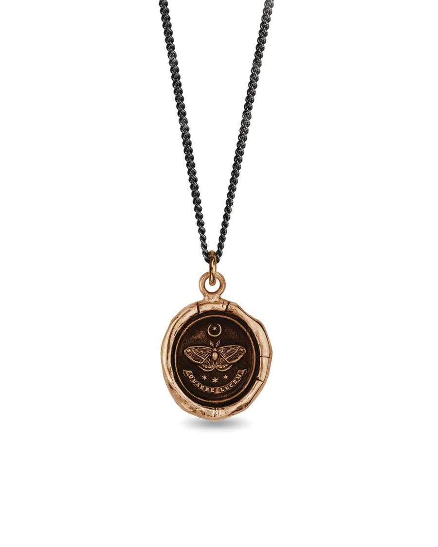 Pyrrha-Seek The Light Talisman-Necklaces-Bronze-Blue Ruby Jewellery-Vancouver Canada