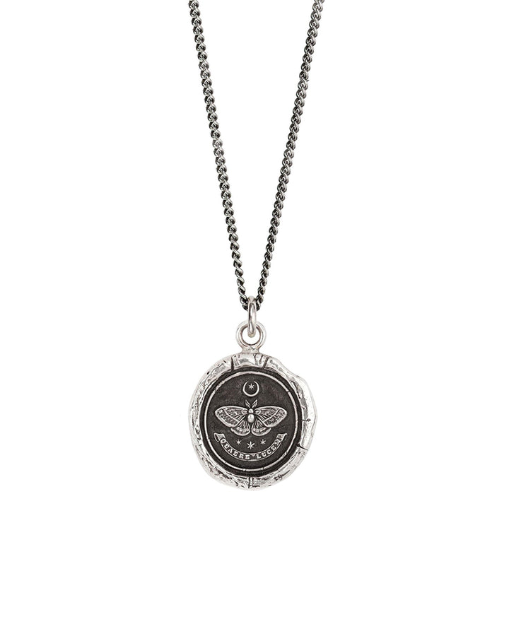 Pyrrha-Seek The Light Talisman-Necklaces-Oxidized Sterling Silver-Blue Ruby Jewellery-Vancouver Canada