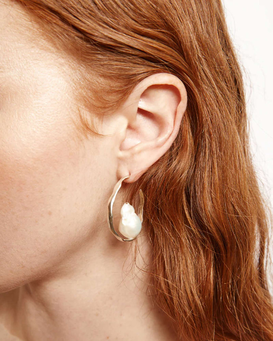 Chan luu pearl hoop earrings deals