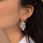 Olive & Piper-Sezane Drops-Earrings-Oxidized Gold, Crystal-Blue Ruby Jewellery-Vancouver Canada