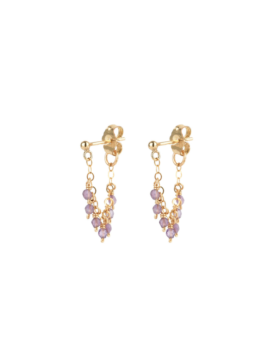 Poppy Rose-Shalom Earrings-Earrings-14k Gold Filled, Amethyst-Blue Ruby Jewellery-Vancouver Canada