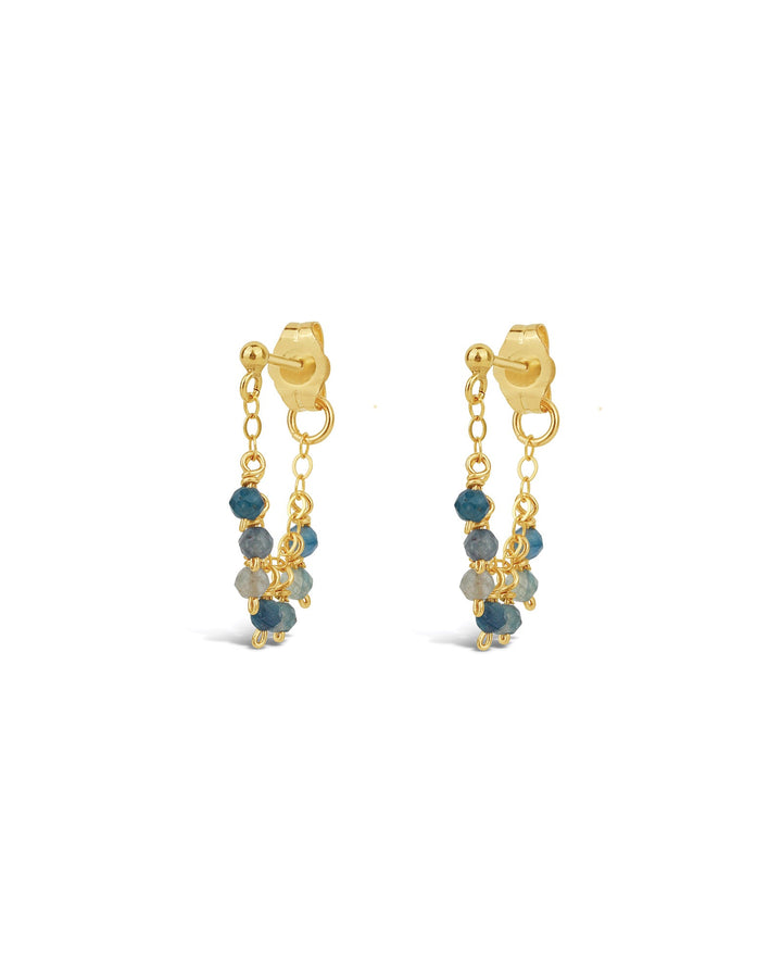 Poppy Rose-Shalom Studs-Earrings-14k Gold-fill, Blue Kyanite-Blue Ruby Jewellery-Vancouver Canada