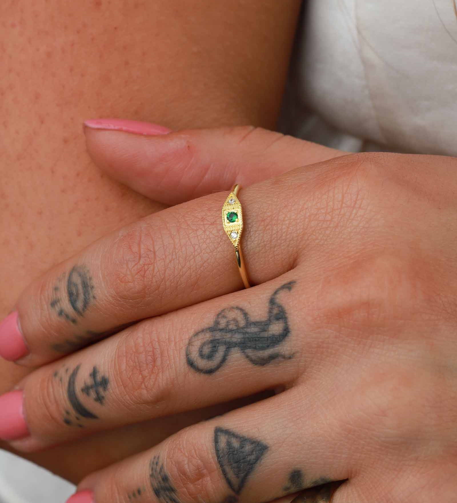 Quiet Icon-Sheild CZ Ring-Rings-Blue Ruby Jewellery-Vancouver Canada