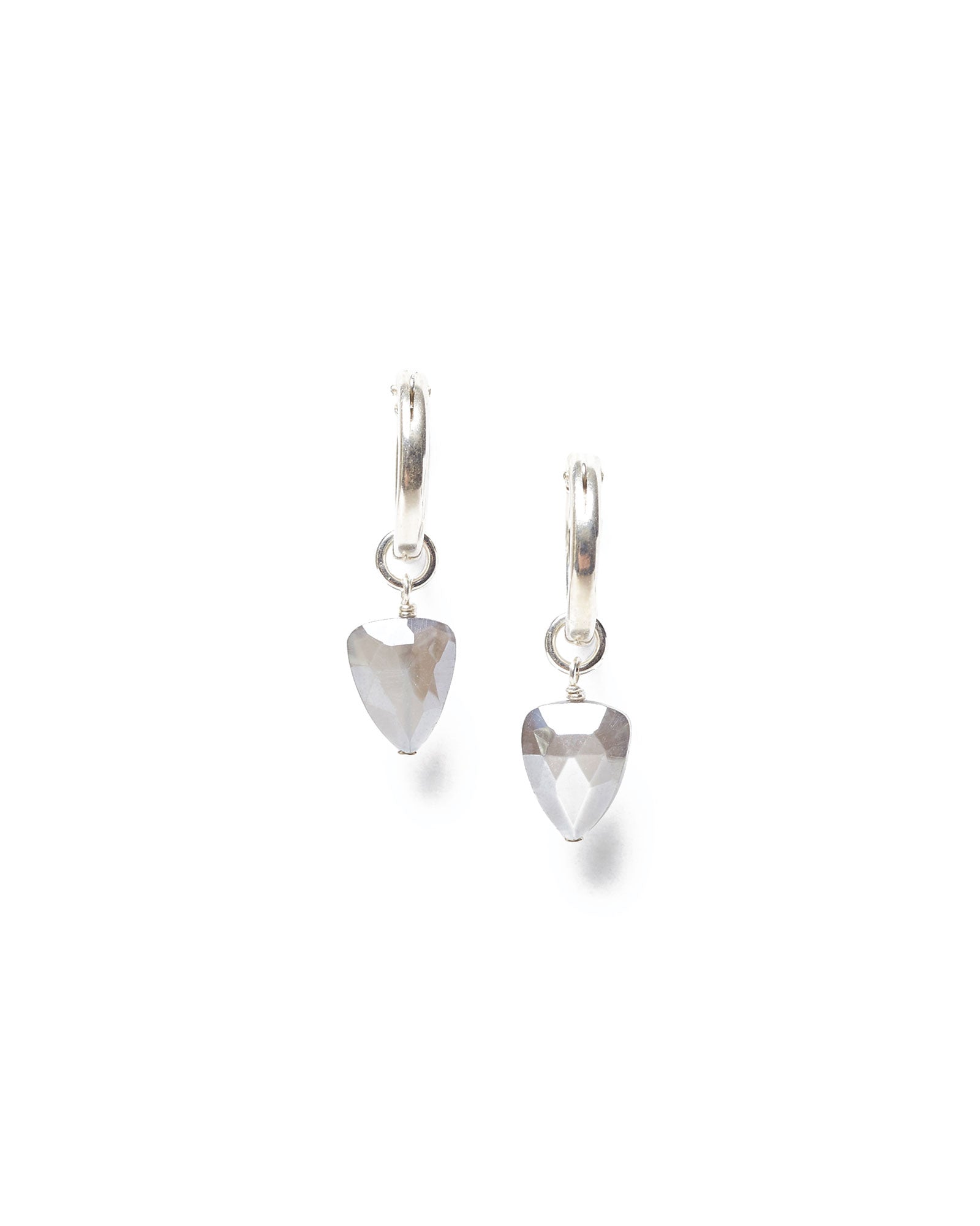 Chan Luu-Shield Drop Hoops-Earrings-Sterling Silver-Blue Ruby Jewellery-Vancouver Canada
