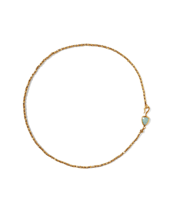 Chan Luu-Shield Necklace-Necklaces-18k Gold Vermeil, Amazonite-Blue Ruby Jewellery-Vancouver Canada