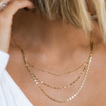 Leah Alexandra Fine-Shimmer 3-Layer Necklace-Necklaces-10k Yellow Gold-Blue Ruby Jewellery-Vancouver Canada